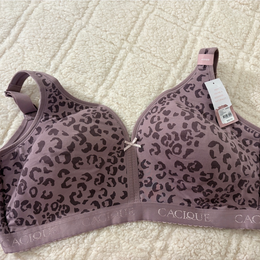 Cacique Mauve and Black Animal Print Bra